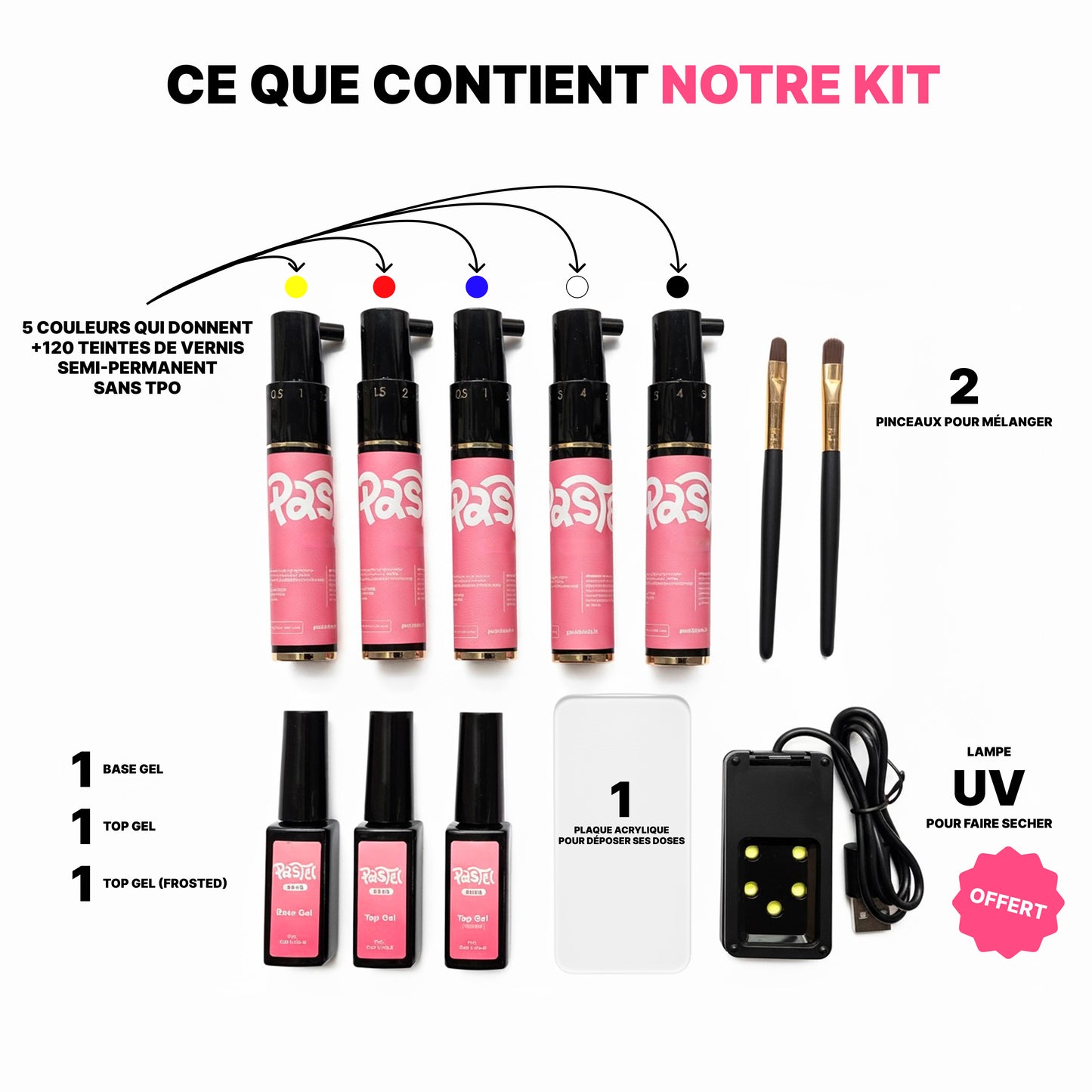 Kit +120 teintes Pastel Nails